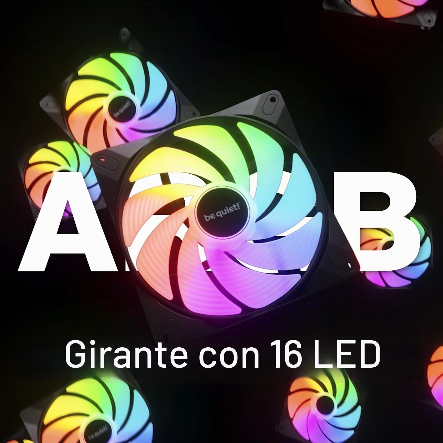 be quiet! Light Wings LX 120mm PWM high-speed Triple Pack, 3 ventole incluse, mozzo illuminato, tanti colori e modalità, pale ottimizzate per elevata pressione statica, collegamento a cascata