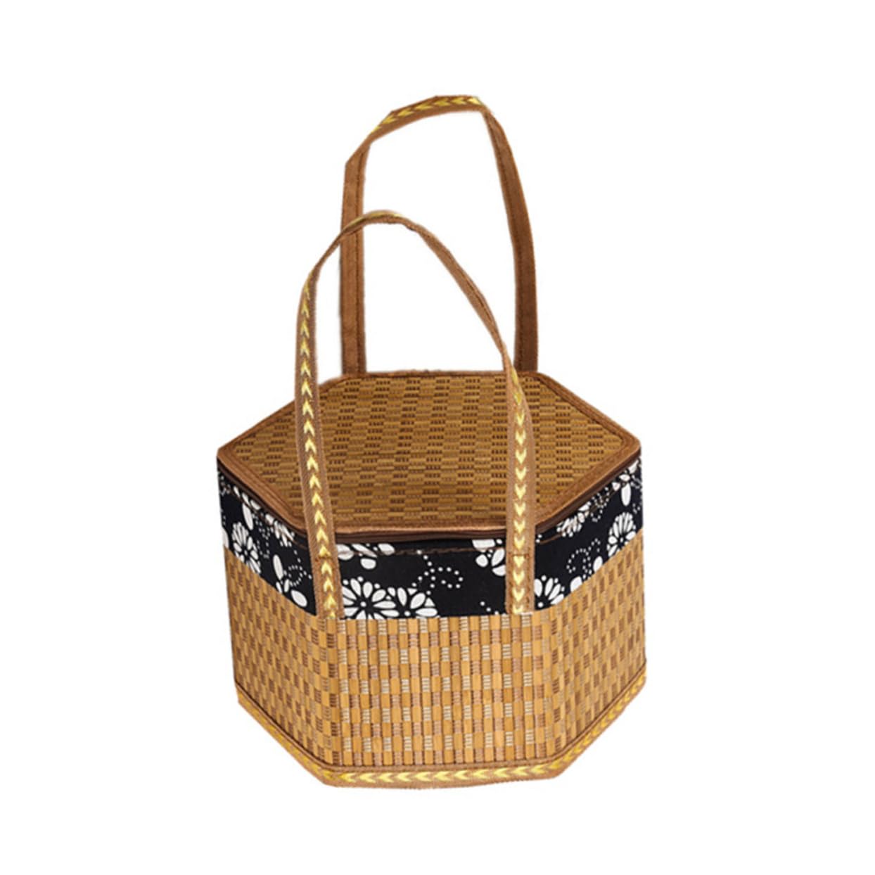 ABOOFAN Woven Storage Basket Hexagonal Design for Fruits Party Use Portable Packaging Basket for Weddings Celebrations Home Organization
