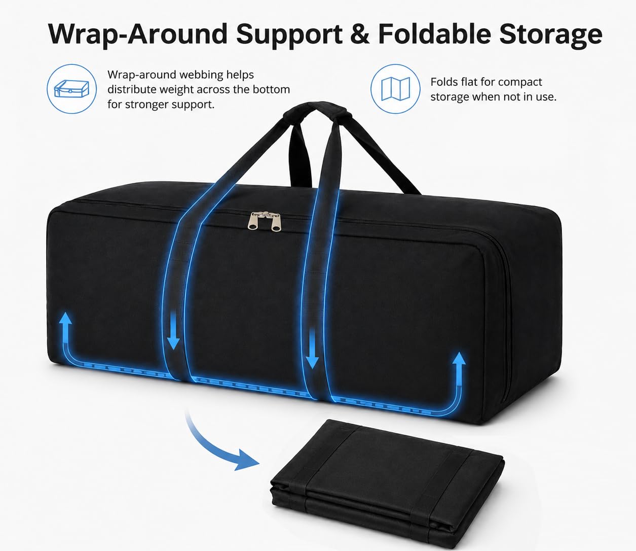 DoYiKe Extra große Reisetasche aus Segeltuch, strapazierfähig, für Reisen, Sport, Militär, Camping, Zelt, Schwarze Seitenöffnung, XX-Large, Robust und strapazierfähig