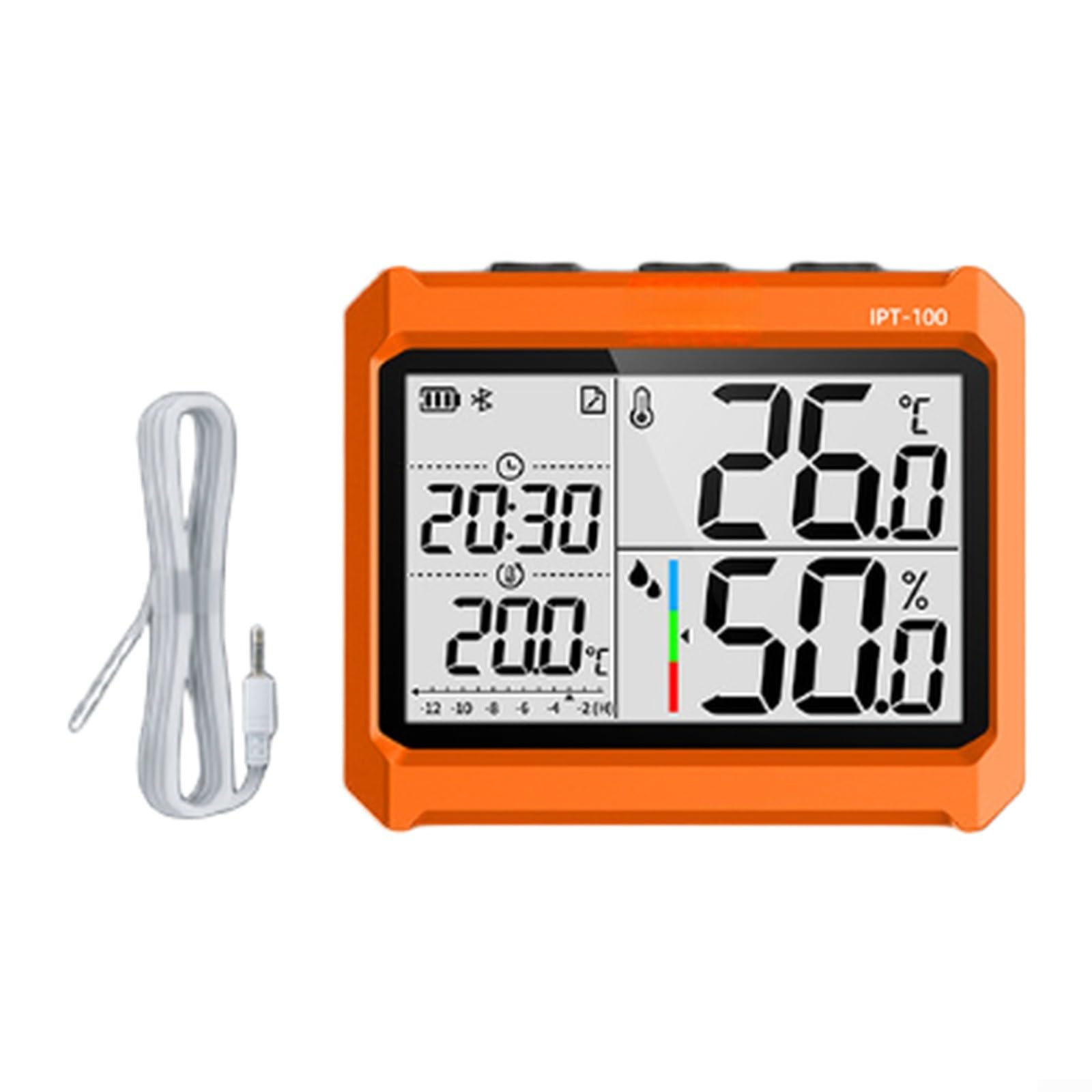 Confezione da 1 misuratore di umidità di temperatura wireless industriale ad alta precisione termoigrometro con app di registrazione dei dati per il monitoraggio del magazzino di laboratorio