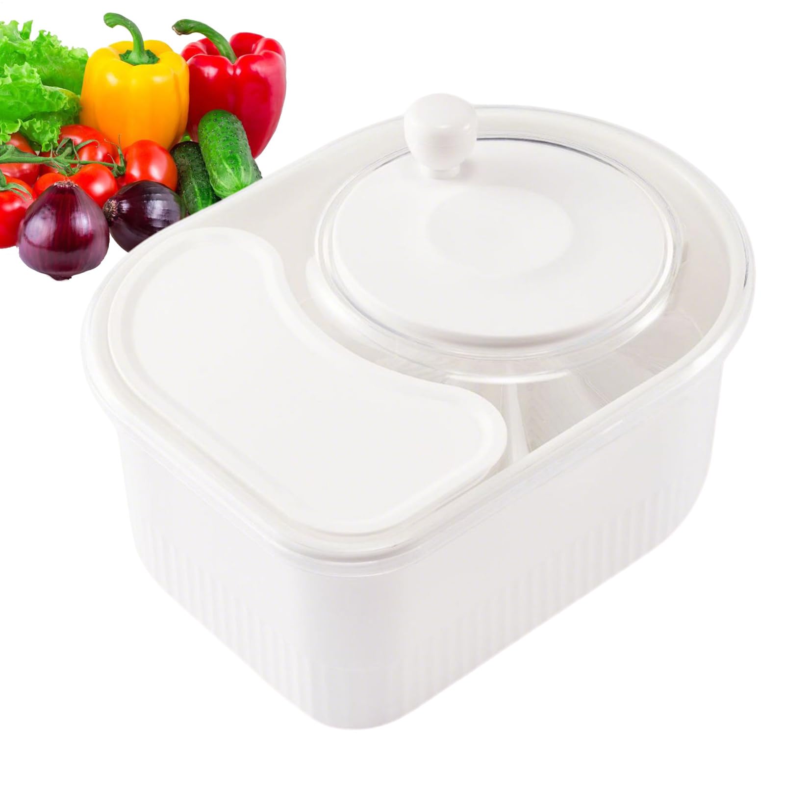Centrifugadora Limpiadora De Verduras Y Frutas Para Cocina Tapa giratoria | De Frutas Con Tapa Para Tomate Patata Pimiento Pepino Zanahoria Lechuga Uvas Cerezas Ensalada Piña