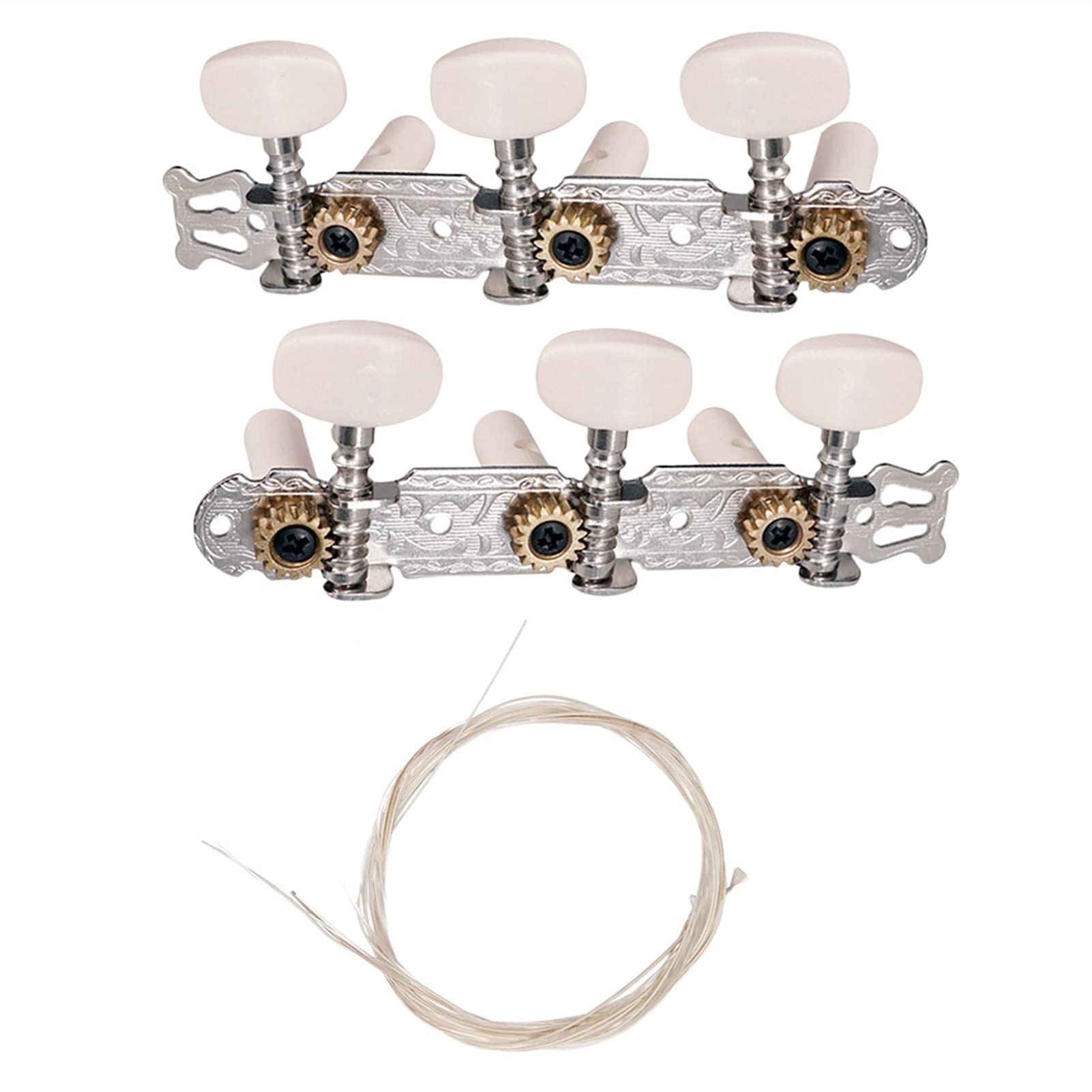 2 Piezas De Guitarra Clásica Sintonizador De Cuerdas Tuning Pegs & Nylonstrings para Piezas De Guitarra Clásica Acústica Clavijas Afinación