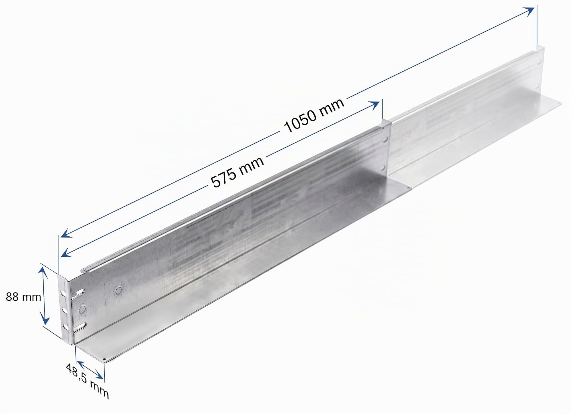 SABAJ M&D Rotaie 2U rinforzate per rack 19 pollici, profondità 800-1200 mm, carico 80 kg, acciaio 19-0059
