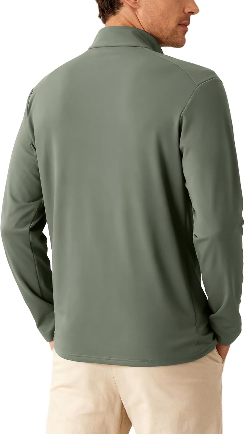 Eisctnd Men's Quarter Zip Pullover Fleece Sweatershirt, Slim Fit Warm Activewear Shirts for Casual Golf Running - Image 4
