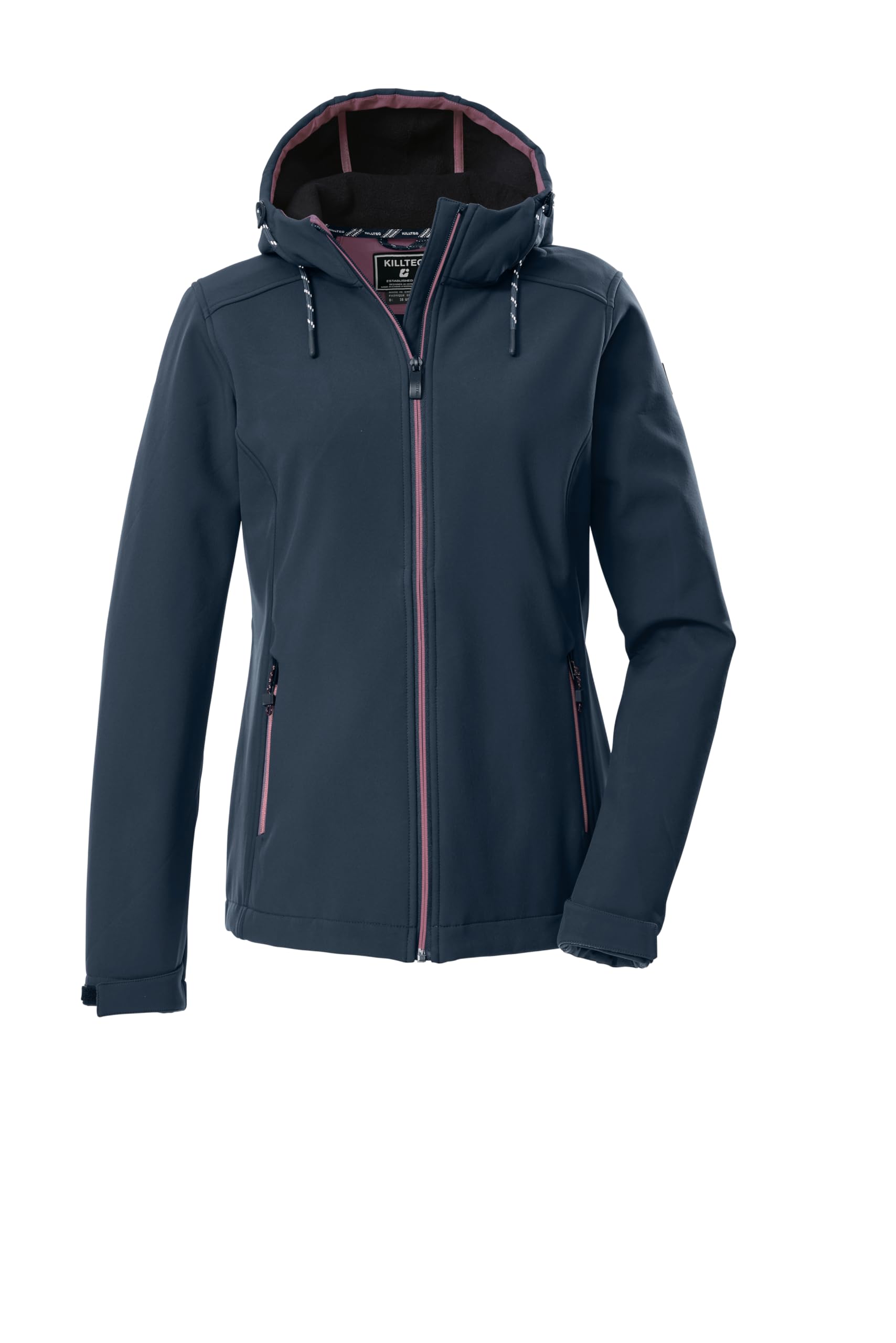 Killtec KOW 8 WMN SFTSHLL JCKT Women's Softshell Jacket with Hood, Midnight Blue, 42, 43300-000