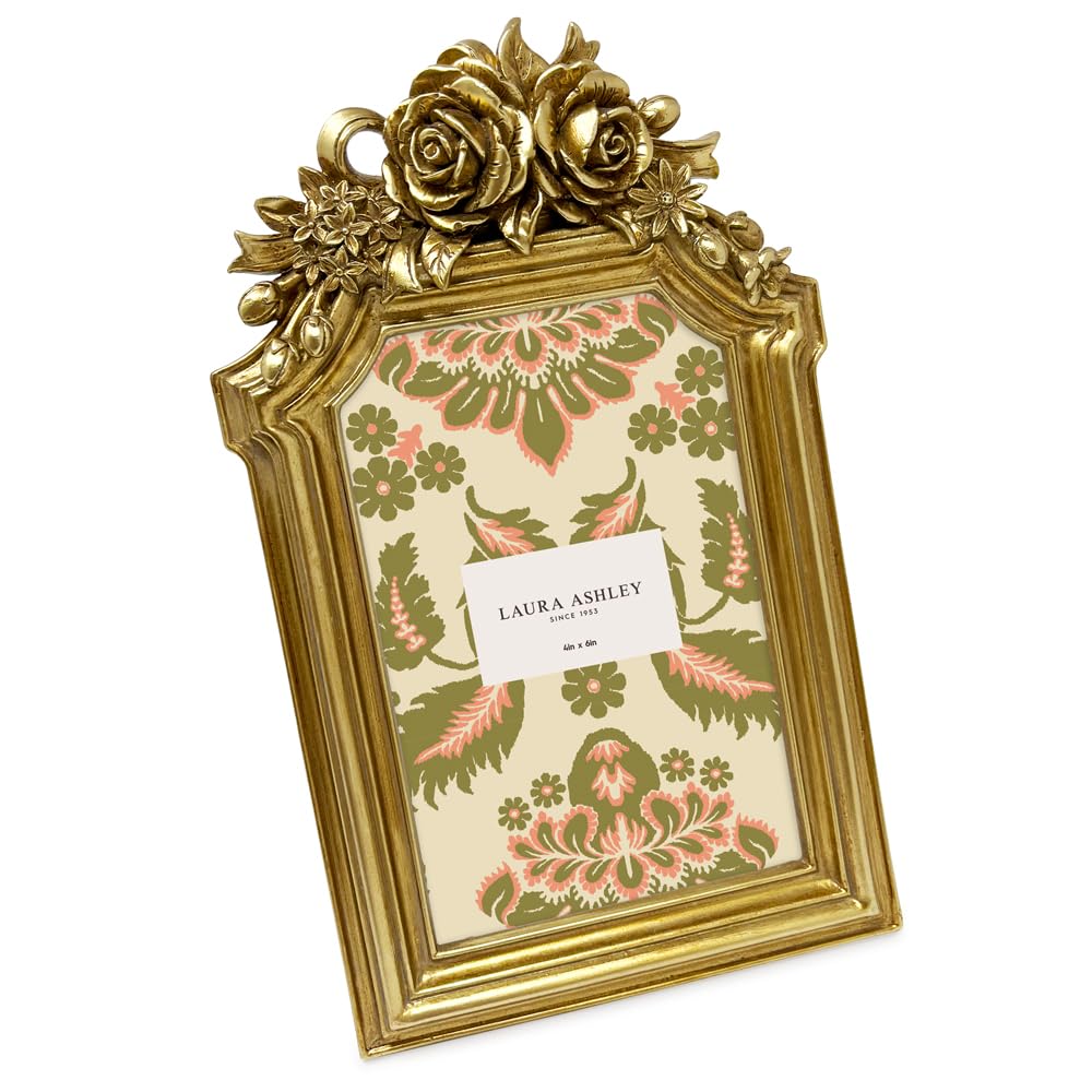 Amazon.com - Laura Ashley 4x6 Antique Gold Rosette Crown Picture