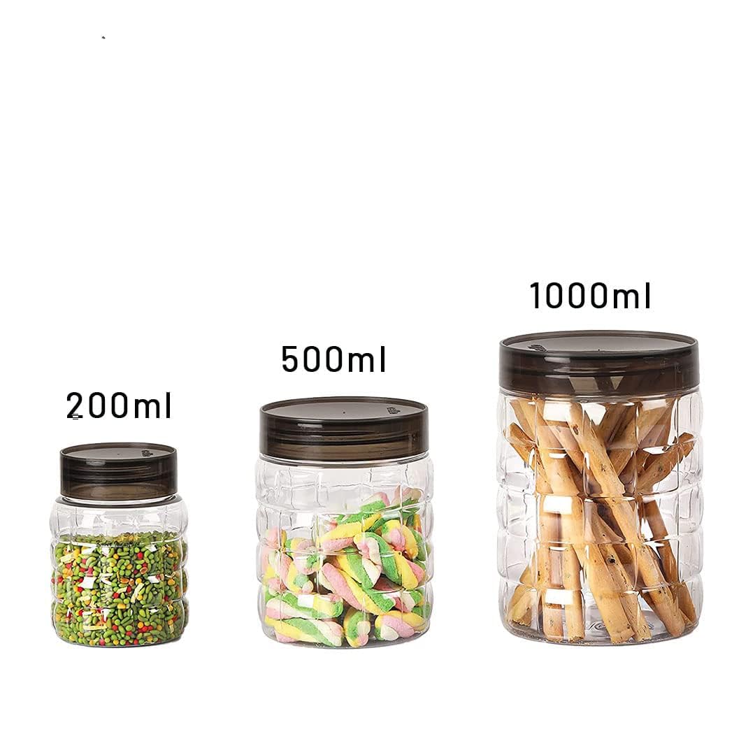 Kuber Industries Zestaw 18 plastikowych pojemników | 1000 ml, 500 ml, 200 ml I PET, tworzywo sztuczne klasy spożywczej, w 100% wolne od BPA, hermetyczne pojemniki do przechowywania w kuchni, małe i