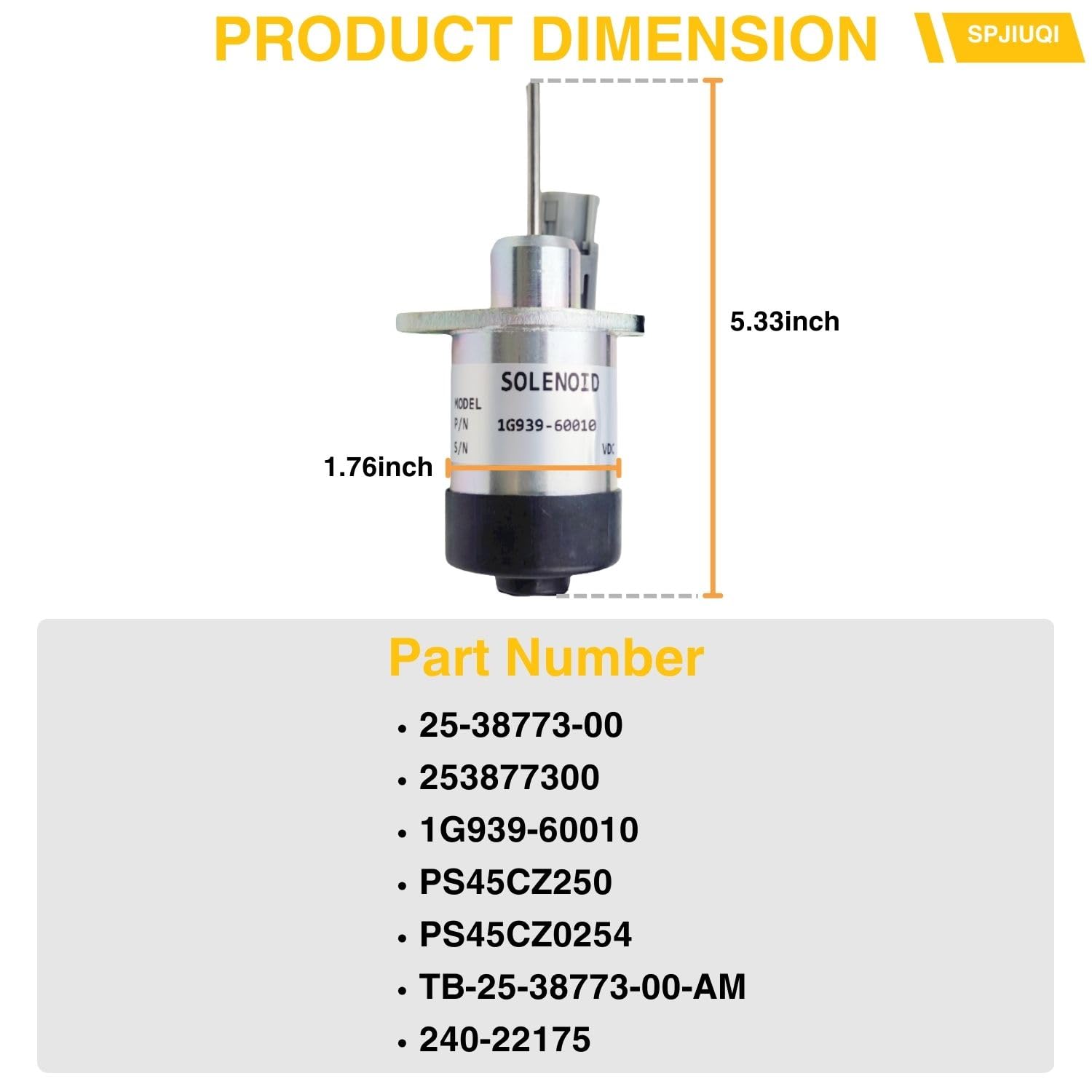 Solenoide de apagado de 12 V 1G939-60010 25-38773-00 240-22175 compatible con motor Kubota V2203 Carrier Transicold CT4