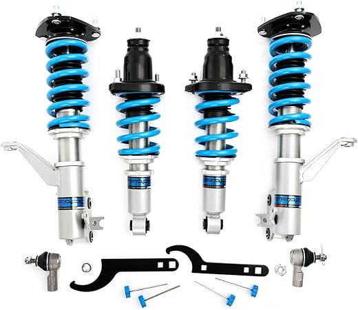 Suspensão de altura ajustável Coilover, mono-tubo, amortecedor ajustável de 16 níveis compatível com Honda Civic 2001-2005 EM ES com Honda Civic SI...