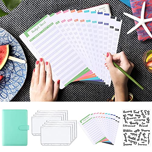 Notitieboek van PU-leer, met losse bladen, 12 ronde ringen, navulbaar, 8 stuks, kunststof omslagzakken met ritssluiting… - Image 3