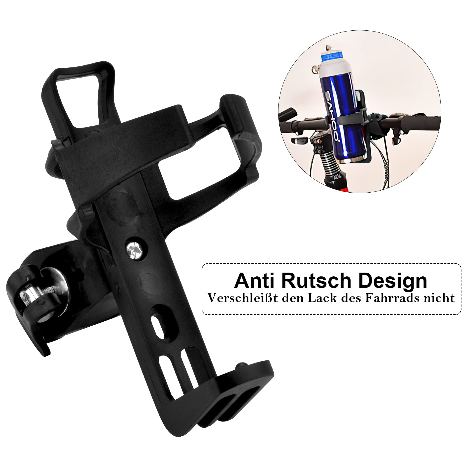 Porte Gobelet Voiture Porte-Gobelet Vélo En PU Yuehuabao - Support Bidon & Haut-Parleur, Réglable Pour VTT & Poussettes Porte Bidon Vélo