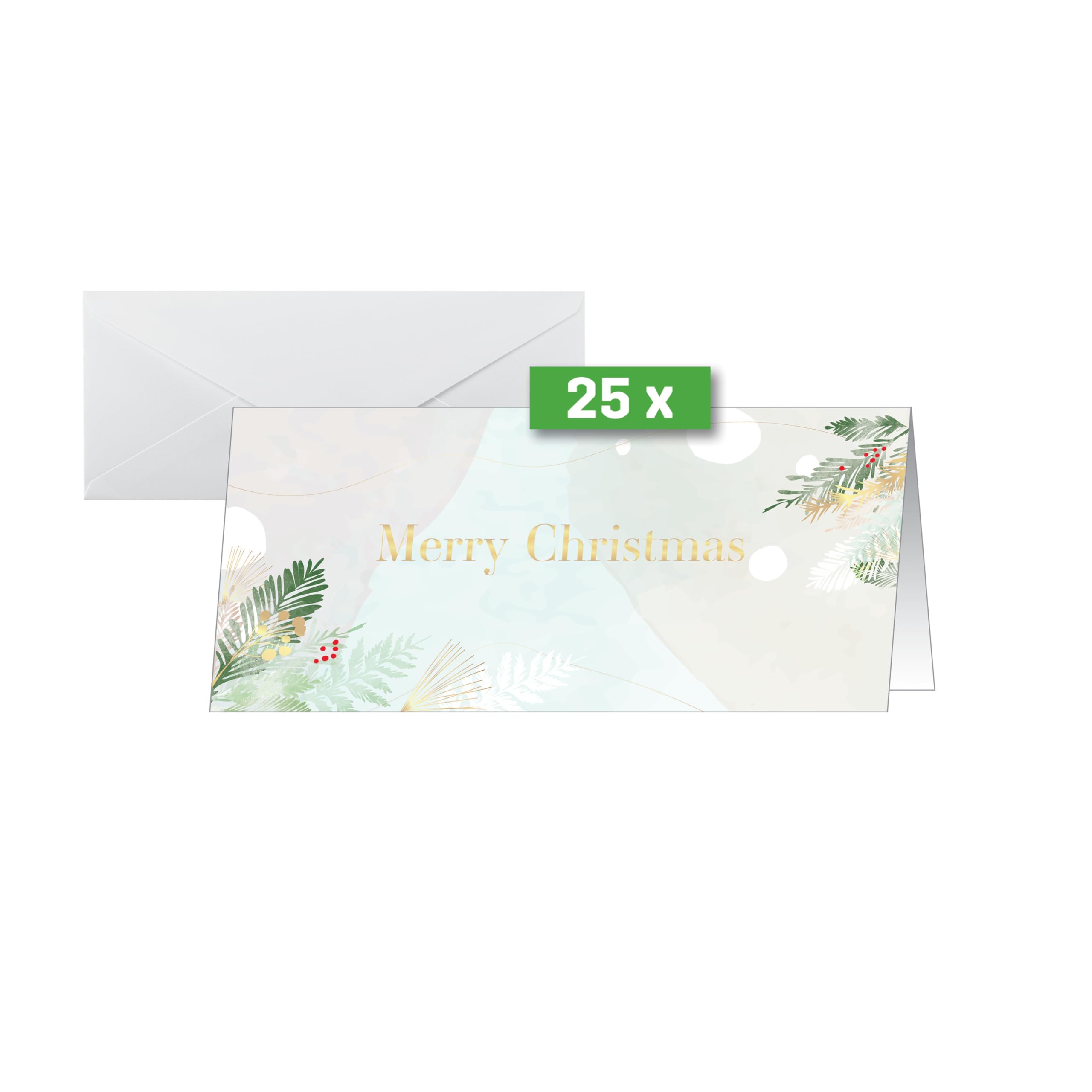 SIGEL DS199 Christmas Cards "Christmas Forest Watercolor" - DL - 25 Cards + envelopes incl. envelopes