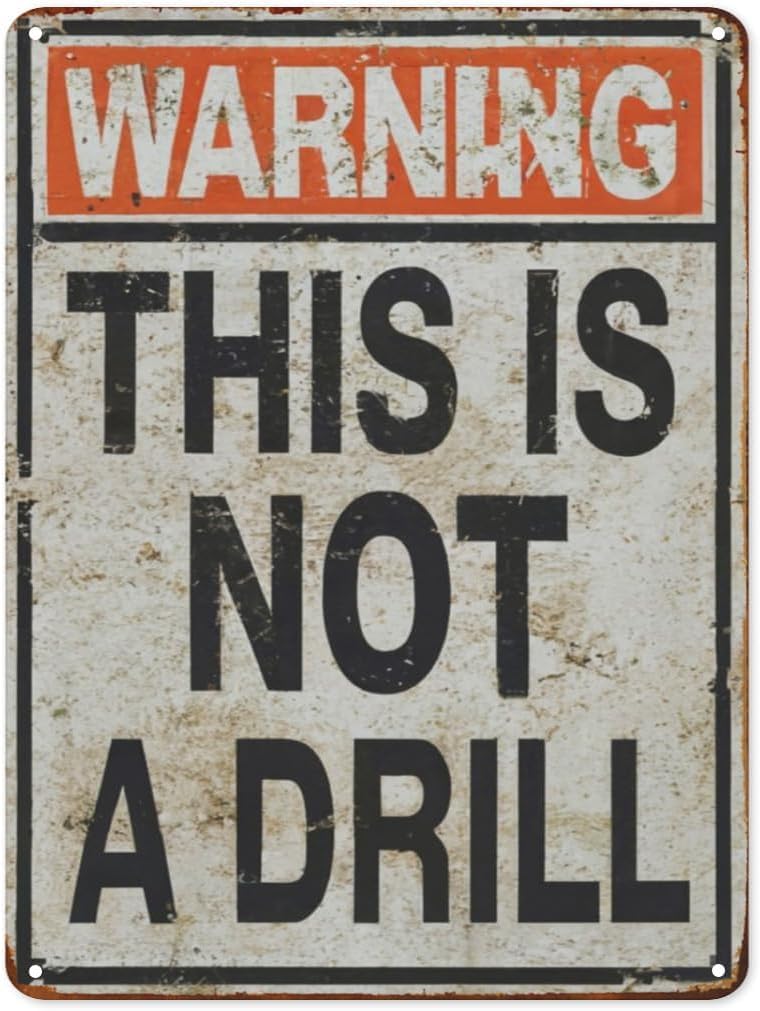 Anceky Style-4 Funny Metal Signs Warning Signs This Isa Drill Tin Sign For Garage Man Cave Bar Home Bedroom Tin Sign Wall Decor 12X16 Inch