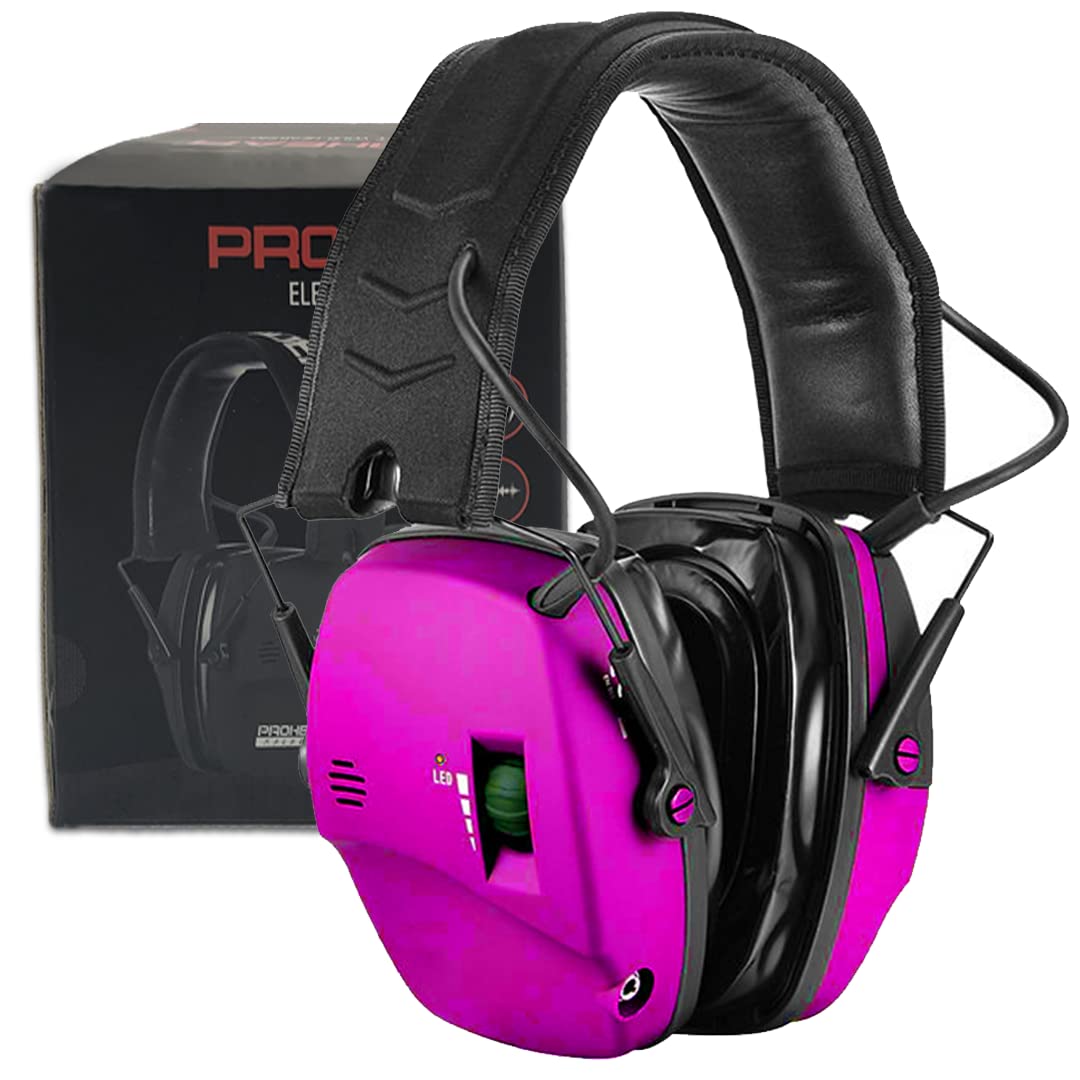 Auriculares tácticos de reducción de ruido y recogida de sonido, almohadillas de gel, orejeras, protección auditiva electrónica, auriculares para Airsoft caza disparo (rosa)