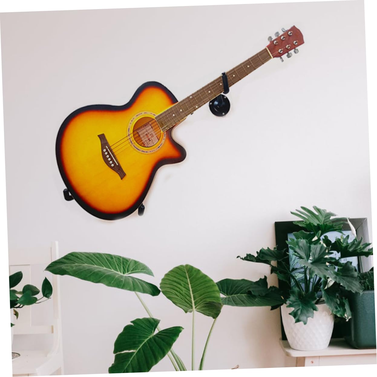 GOOHOCHY 1 Set Horizontal Guitar Wall Mount Hanger Convenient Installation Space Saving Design for Bass and Guitar Display Professional Support for Musical Instruments