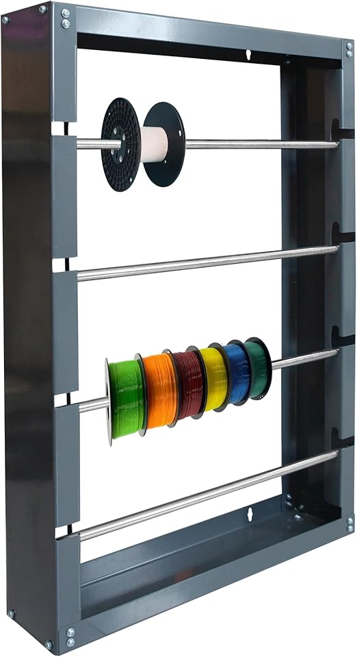 THUNDERBAY Wire Spool Rack Cold-Rolled Steel Wire/Cable Dispenser with 4 Adjustable Rods - Superior Strength Wall Mounted Spool Storage Rack Wire Holder for Electrical, Industrial & Retail Use