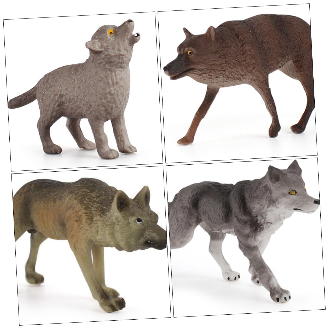 Abaodam Set di 7 Giocattoli Educativi di Animali Selvatici a Forma di Lupo in Pvc Resistente Finitura Delicata, per Decorazioni Domestiche e Giochi per Bambini