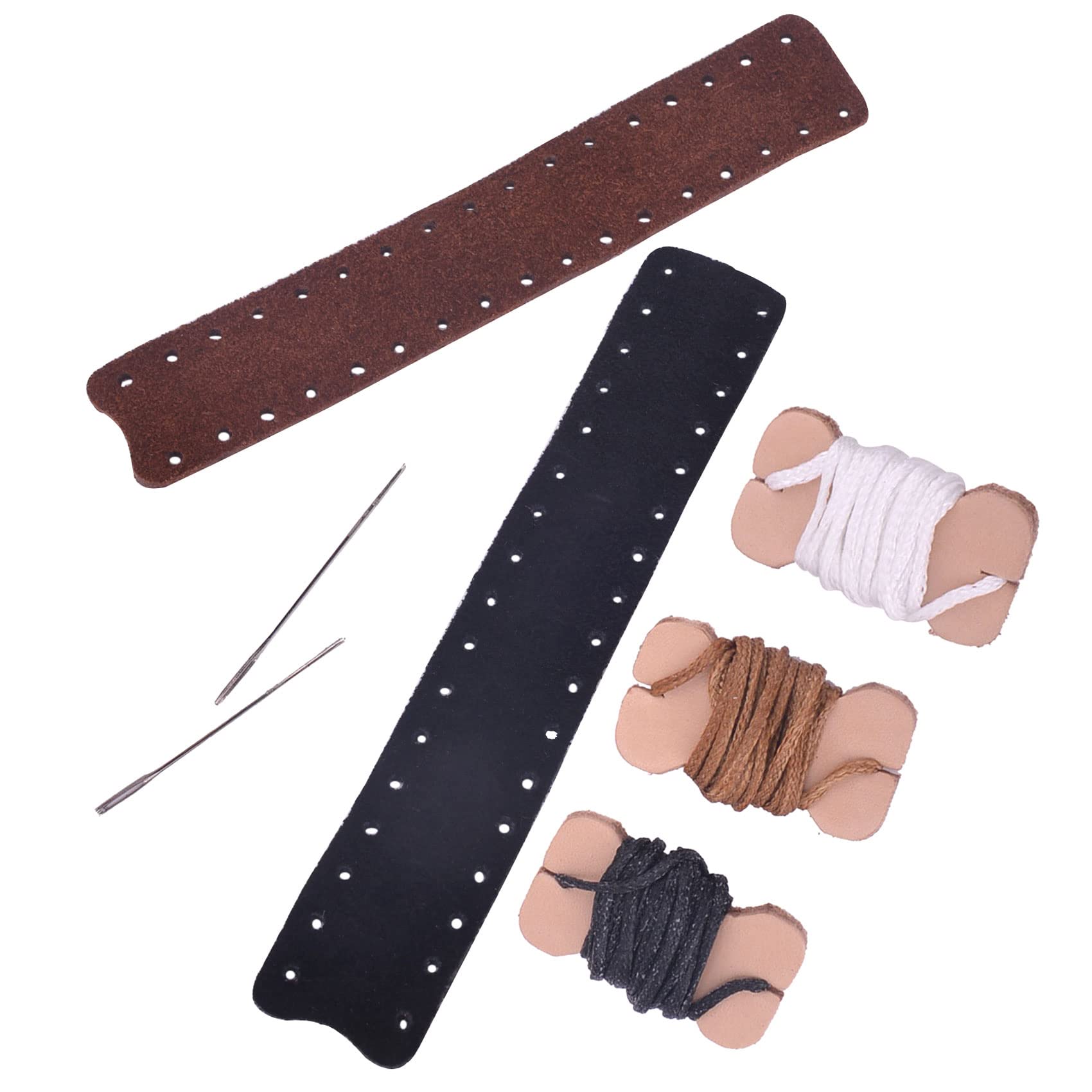 Tas Trost Stitched Genuine Leather Wrap Kit for Lever Action Rifle Shotgun Wrap Loops (Suede Leather-Black/Red, 6 inch)