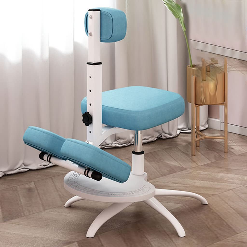 Footstool Desk Chair Ergonomic Kneeling Chair, Height Adjustable Stool for Boys and Girls with 5-Speed Adjustable Chest Protector, Ideal for Correcting Sitting Posture (Color : /Gr