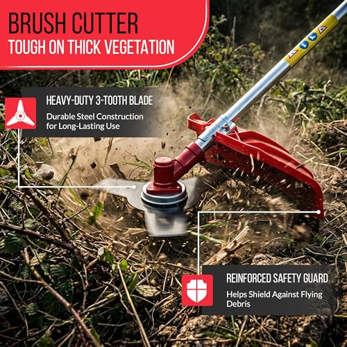 52cc 5 in 1 Multi Function Garden Tool Petrol Strimmer Hedge Cutter Chainsaw Trimmer Pruner & Extension Pole Recoil start - Image 3