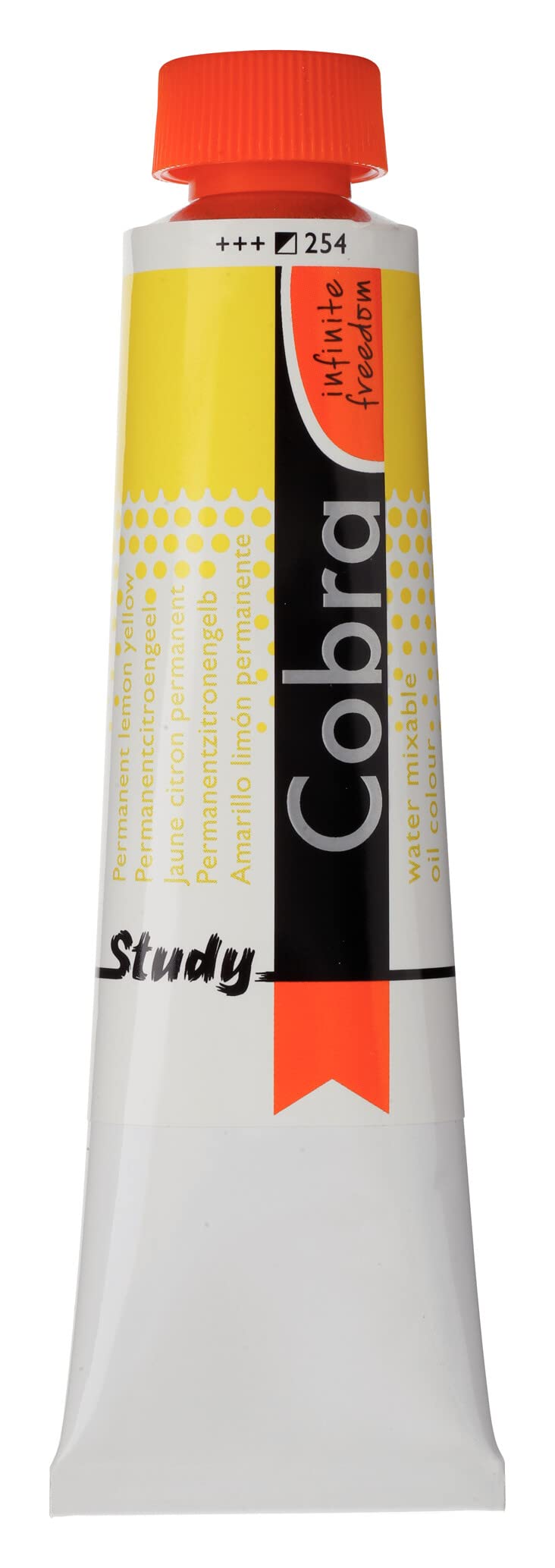 Cobra Permanent Lemon Yellow Study Water Mixable Oil Colour - 254-40 Ml Tube - High Lightfastness - Solvent-Free