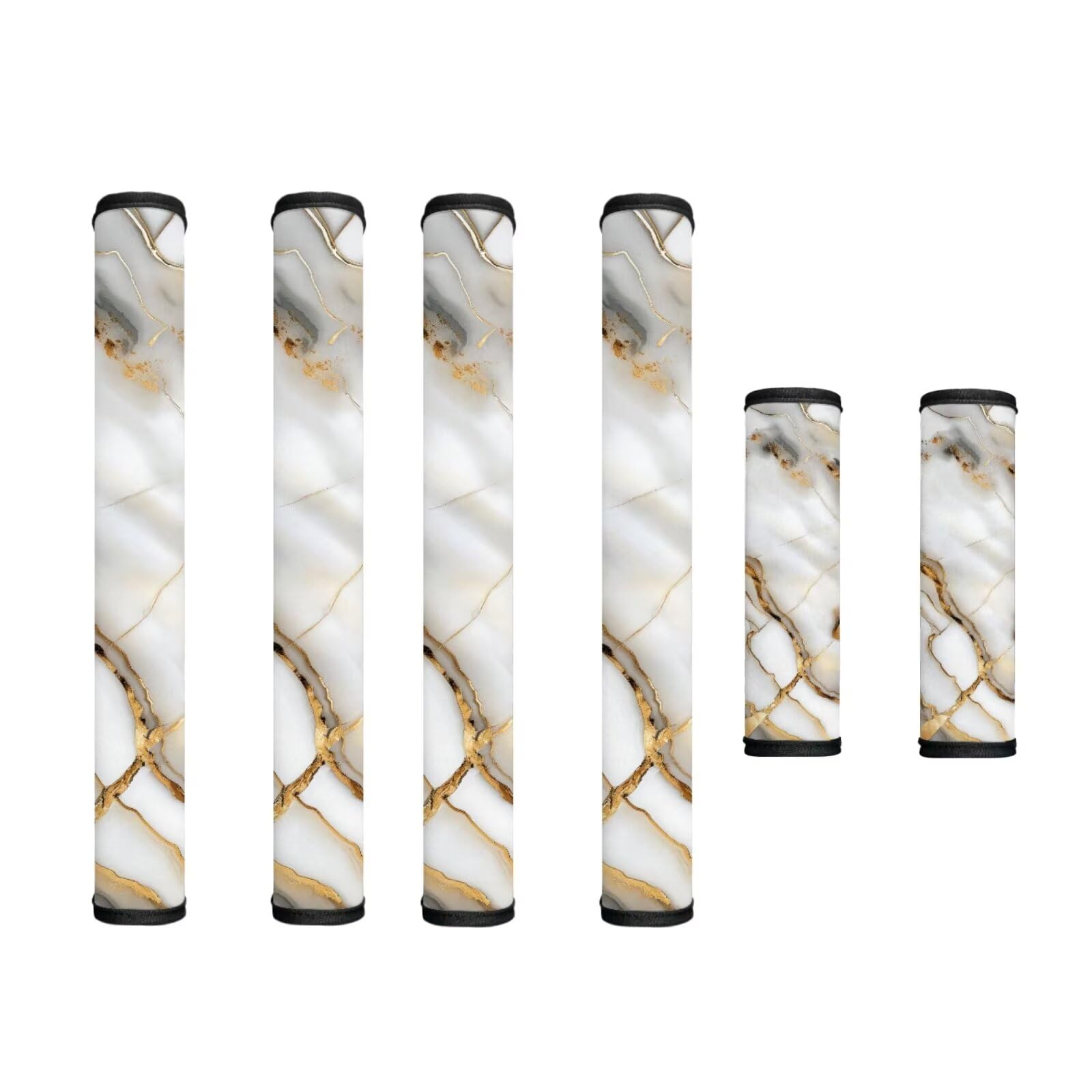 6 PCS Refrigerator Door Handle Covers Water-Resistant Kitchen Appliance Decors Handles Anti-Static Anti-Skid Protector Keep Off Stains Dust Fingerprint, Marble Gold Gray White