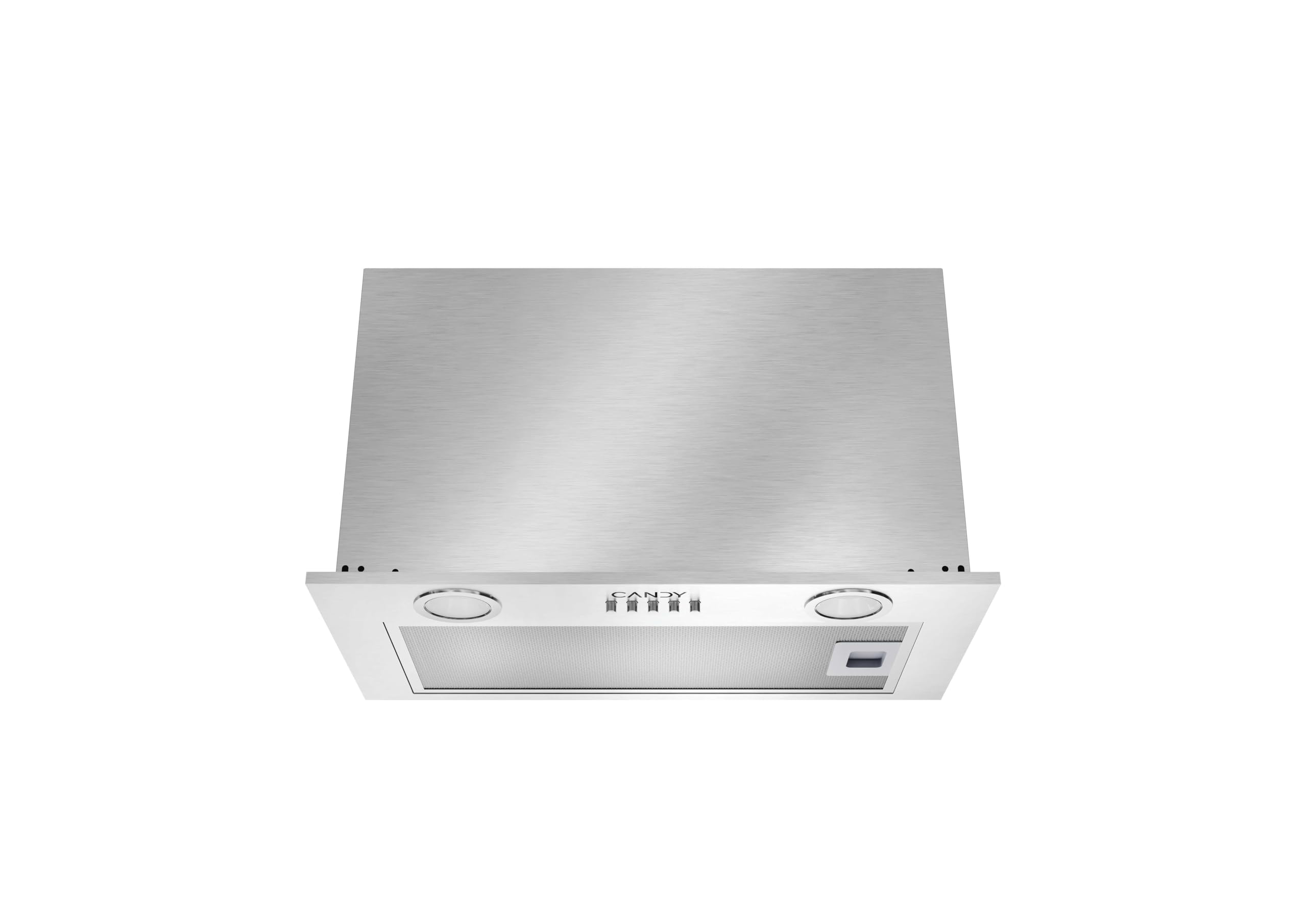 Candy CPY5MIXGG, Gruppo filtrante 52 cm, 3 livelli di potenza, 590 m3/h, Valvola antiretorno, Filtri in alluminio Antigasso e Filtri al carbonio inclusi, Illuminazione a LED, 70DB, Inox