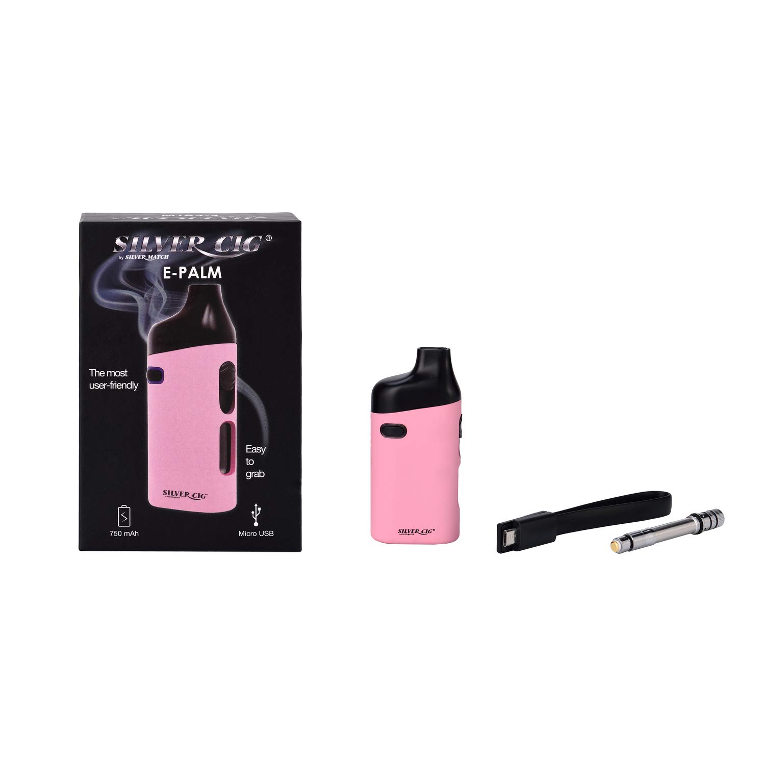 e cigarette e-palm silvercig rose