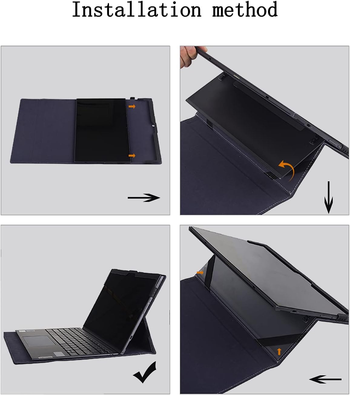 Laptop Case for Lenovo Yoga Duet 2021 13 inch/Lenovo Yoga Duet 2020 13''/Lenovo ThinkPad Yoga Duet 7 Cover, Premium PU Leather Protective Cover with Pen Holder(Black)