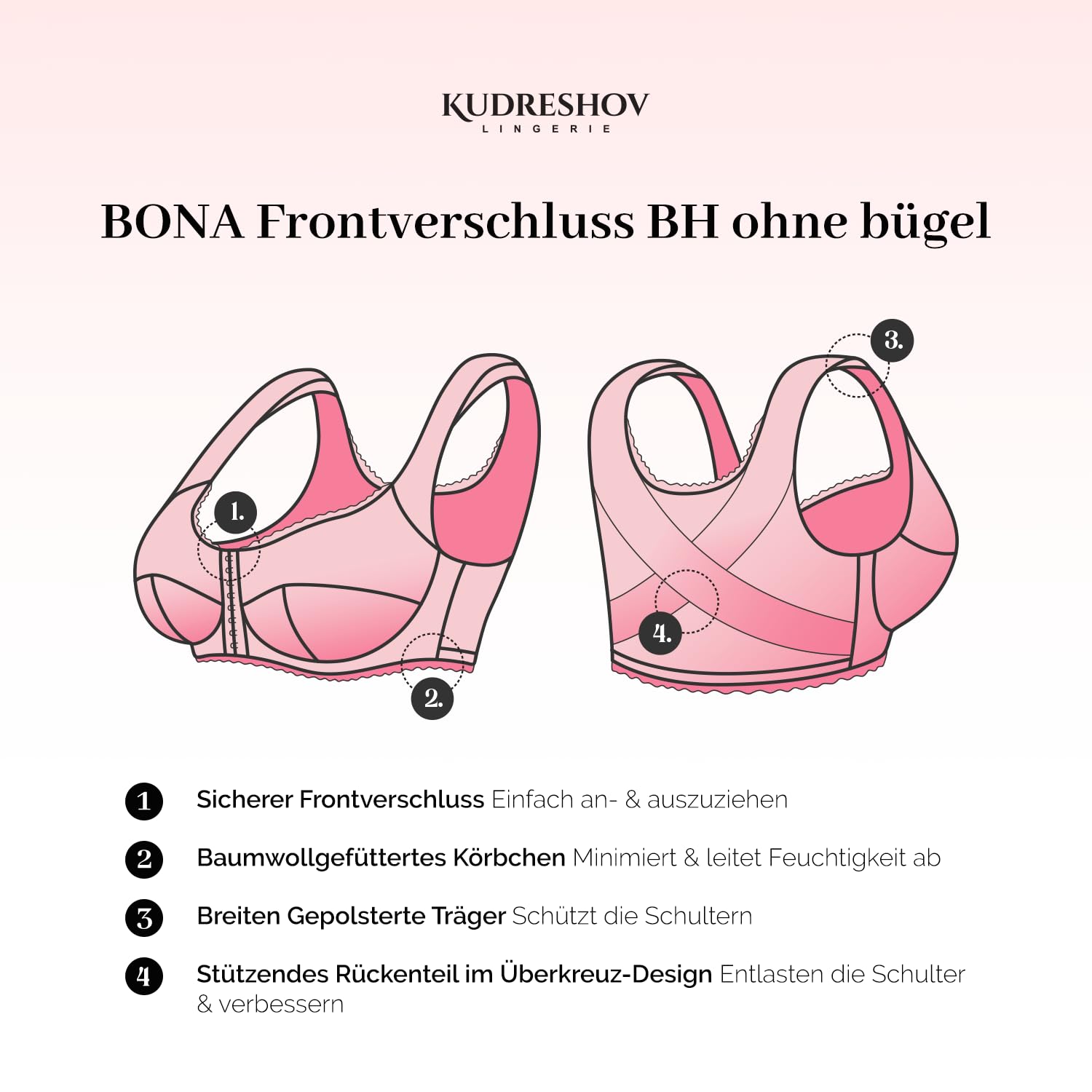 Bona BH Große Brüste Starker Halt, Weiß