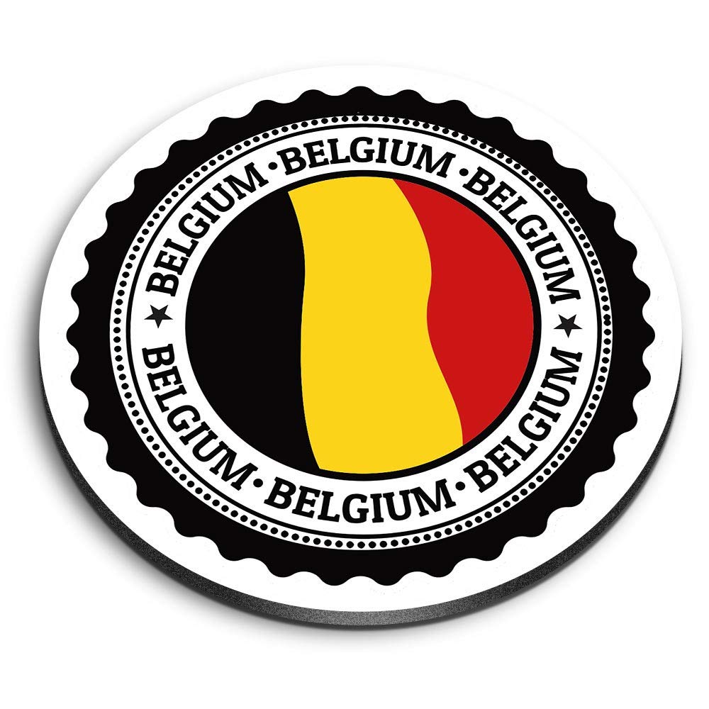 Destination Vinyl Ltd Multicolor 1 X Round Mdf Magnet - Belgium Flag Belgian Travel Europe 4757