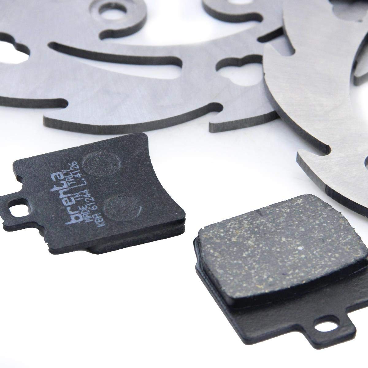 2X Bremsscheibe Wave Bremsbeläge Satz Set vorne + hinten für Yamaha Aerox MBK Nitro