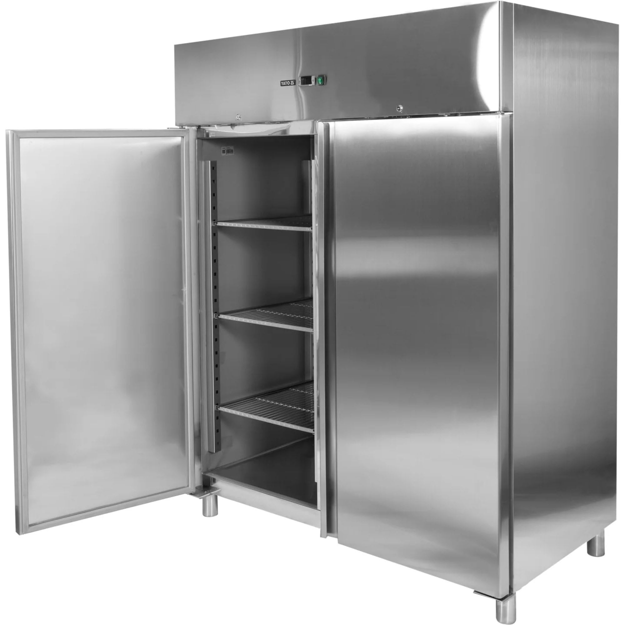 Congelatore in acciaio inox a 2 ante per GN 2/1, 1300 l, con controllo elettronico, da -2 °C a +8 °C, a risparmio energetico