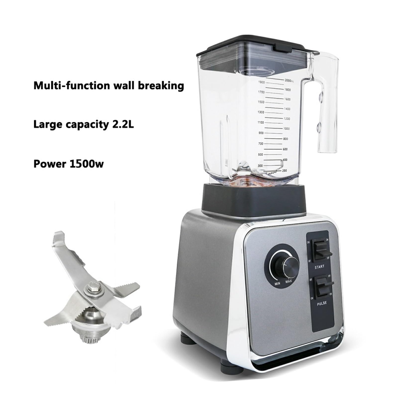 Blender Wielofunkcyjny Komercyjny O Dużej Mocy 1500 W, Profesjonalny Blender Elektryczny, Robot Kuchenny, Miksery Do Żywności łAtwy W UżYciu