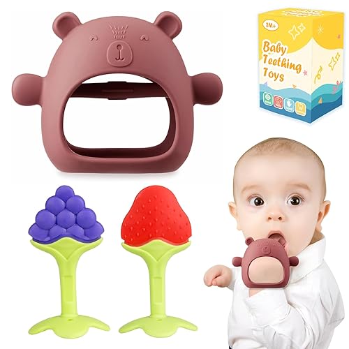 Juguetes de dentición para bebés, juego de 8 mordedores para 0-6, 3-6 meses y 6-12 meses, 2 mordedores con forma de control remoto, campana,