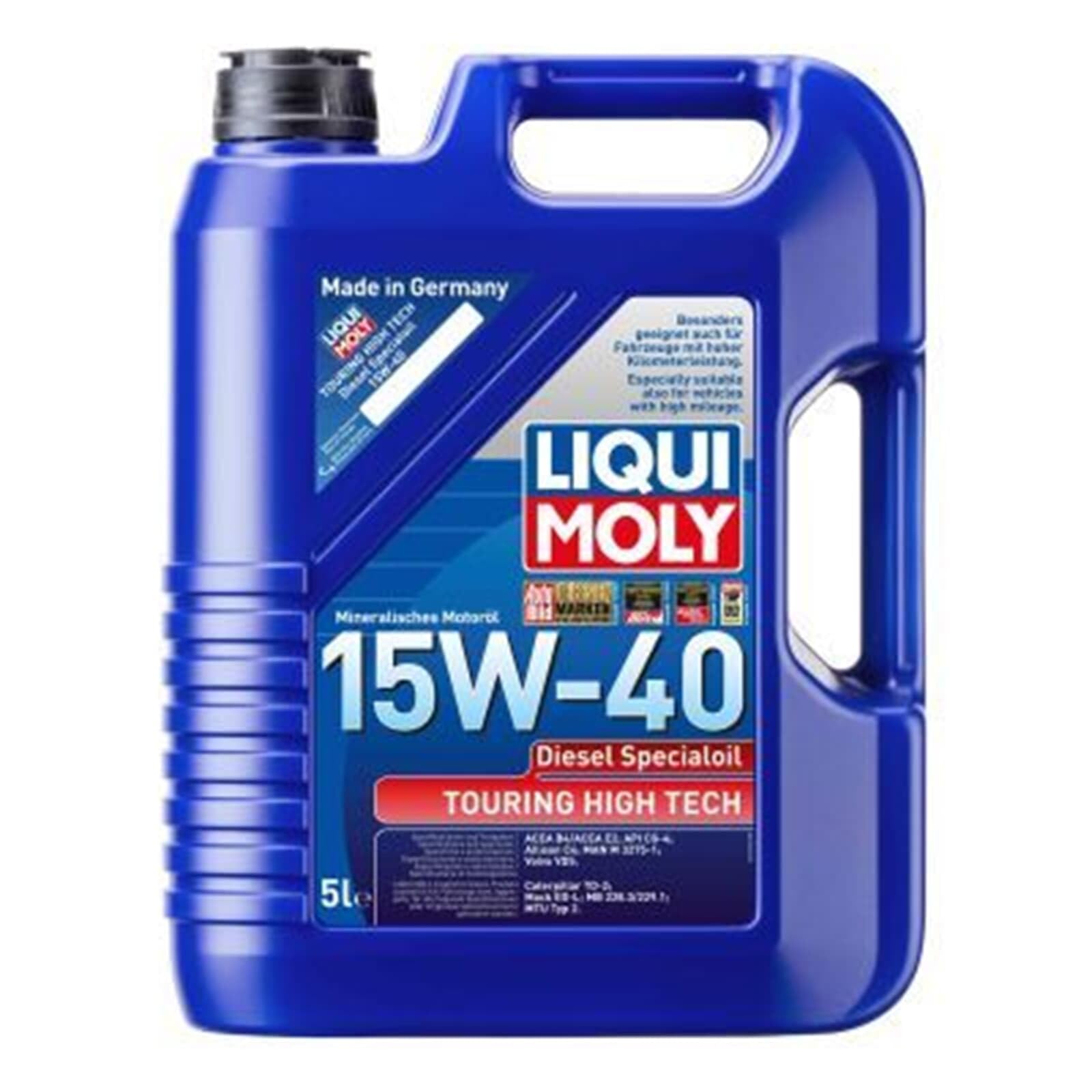 LIQUI MOLY Huile moteur Touring High Tech 15W-40 Huile minérale Huile ACEA A3/B4 ACEA E2 API CG-4 Diesel 5 L