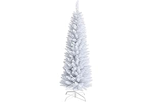 GOFLAME Artificial Pencil White Christmas Tree