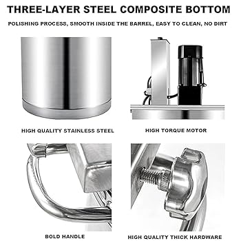 Amazon.co.jp: 自動ポットスターラーミキサー、4枚刃撹拌