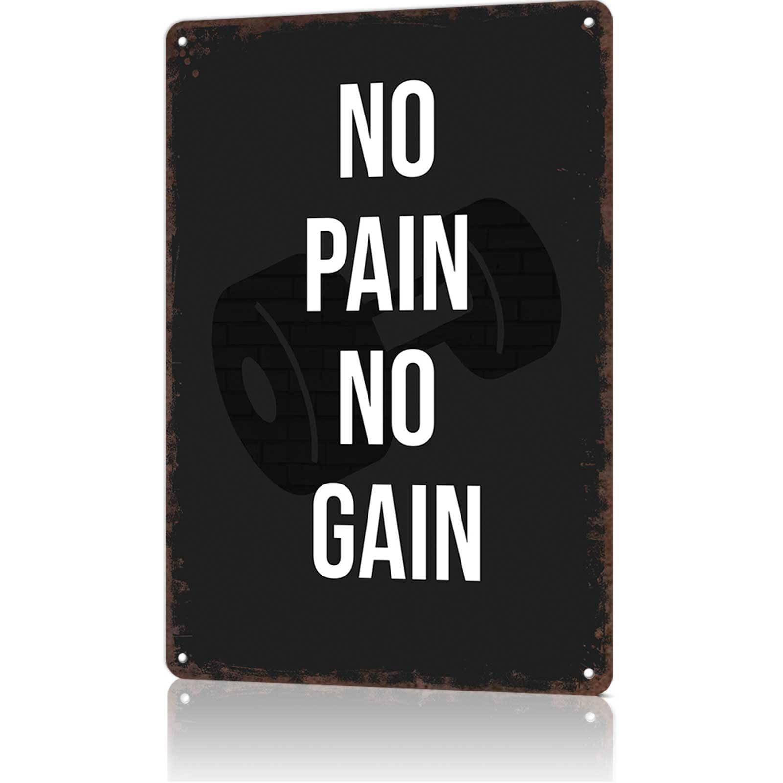 Vintage Metal Sign No Pain No Gain Workout Room Signs Retro Tin sign For Gy