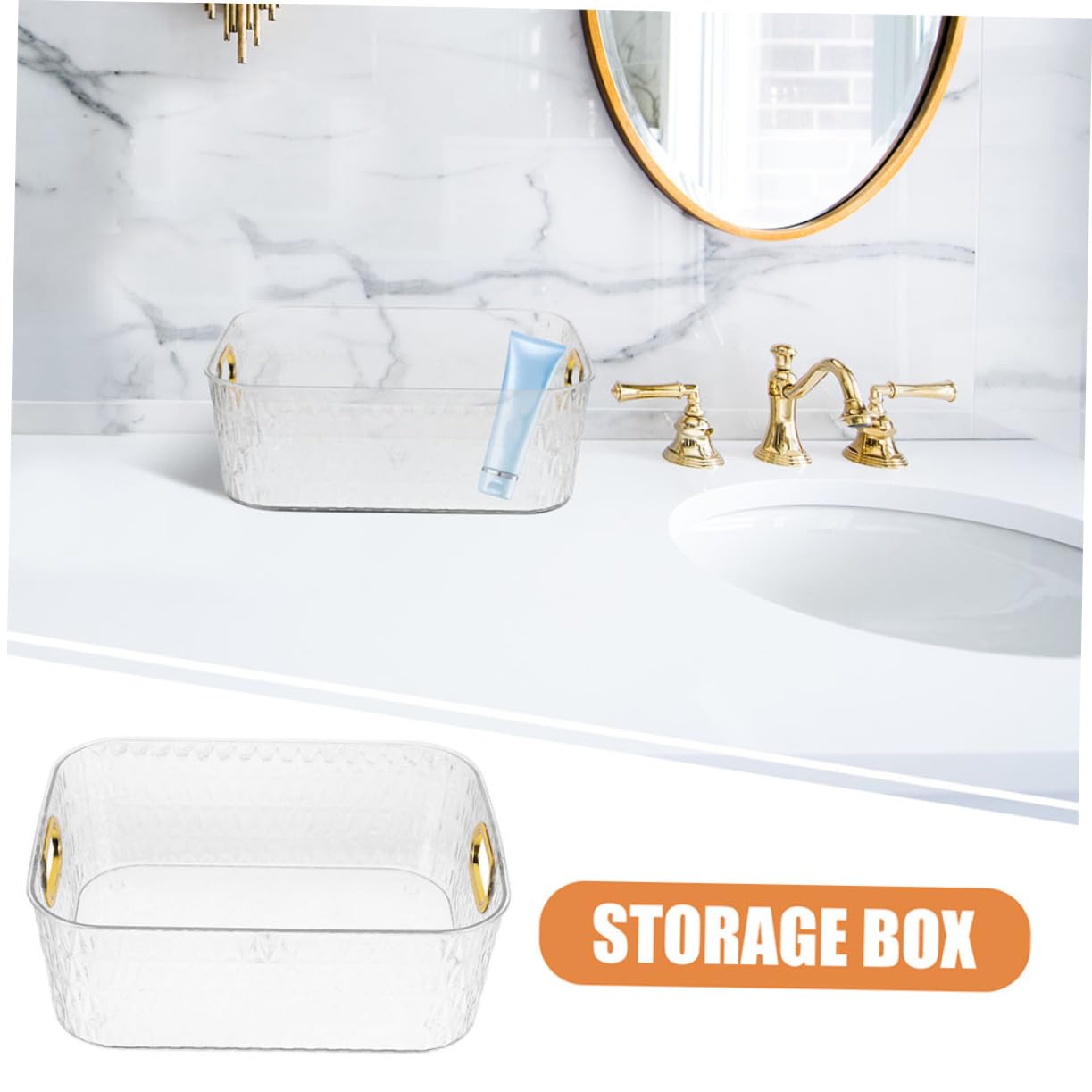 Organizer Trucchi Trasparente in Plastica 2 Pezzi per Vanity