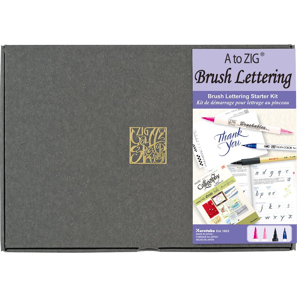 Amazon.com: Kuretake A to ZIG Brush Lettering Starter Kit