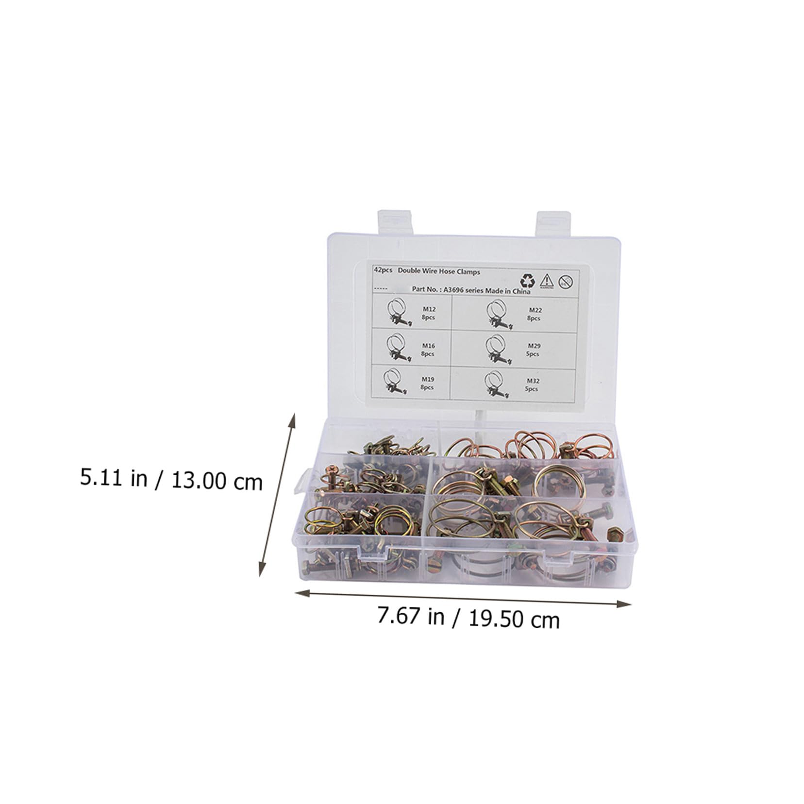 Lot de 42 Colliers de Serrage Double Fil en Fer Galvanisé pour Tubes