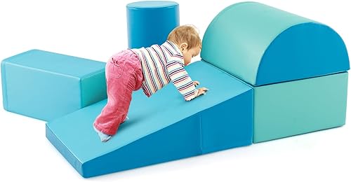 Costzon 5 piezas de juguetes de escalada para niños pequeños, estructura de juego de bloques de espuma suave, escaladores para el desarrollo