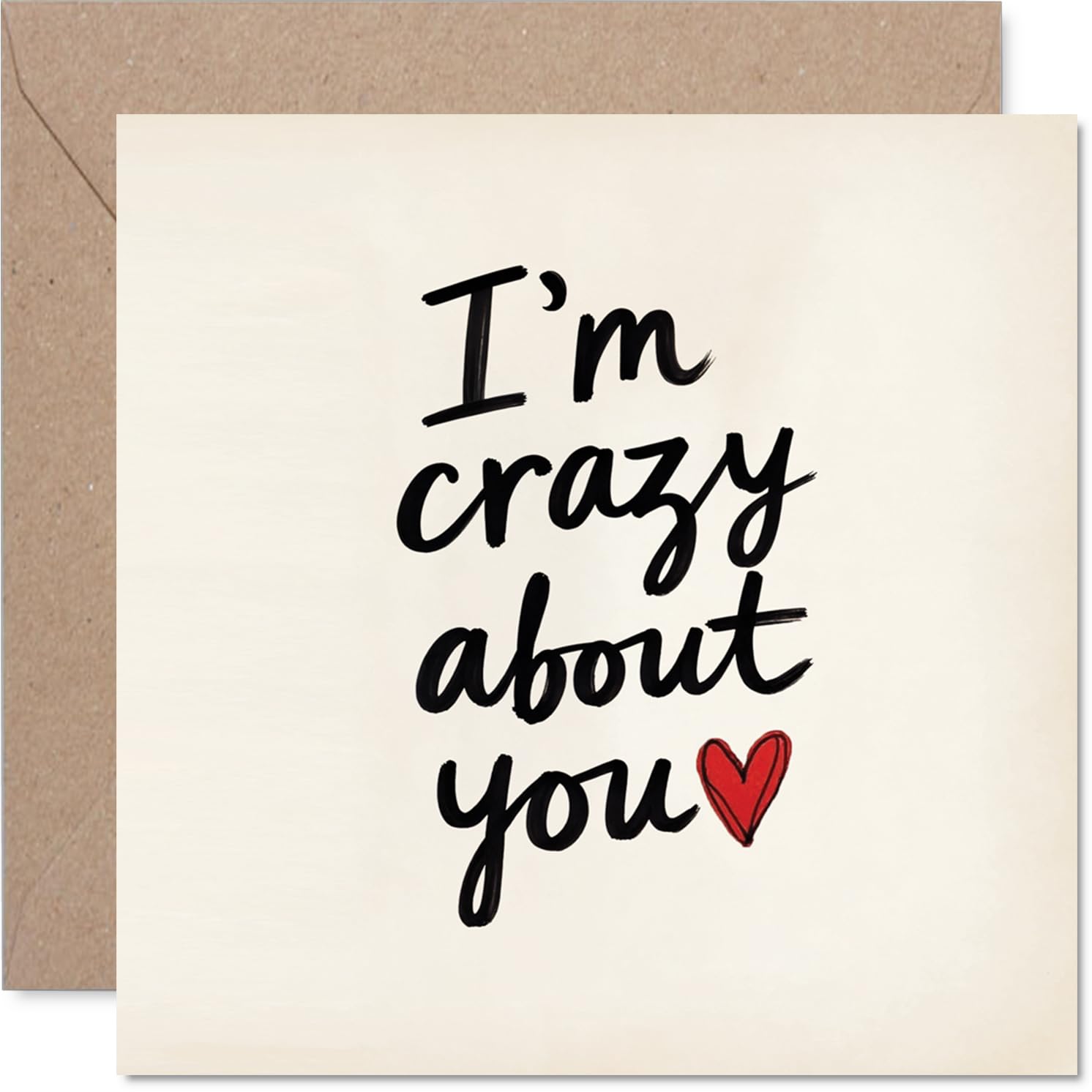 Loving Anniversary Card - Crazy About You - Adorable Happy Anniversary Card for Women Men, 145mm Cute Anniversaries Greeting Cards