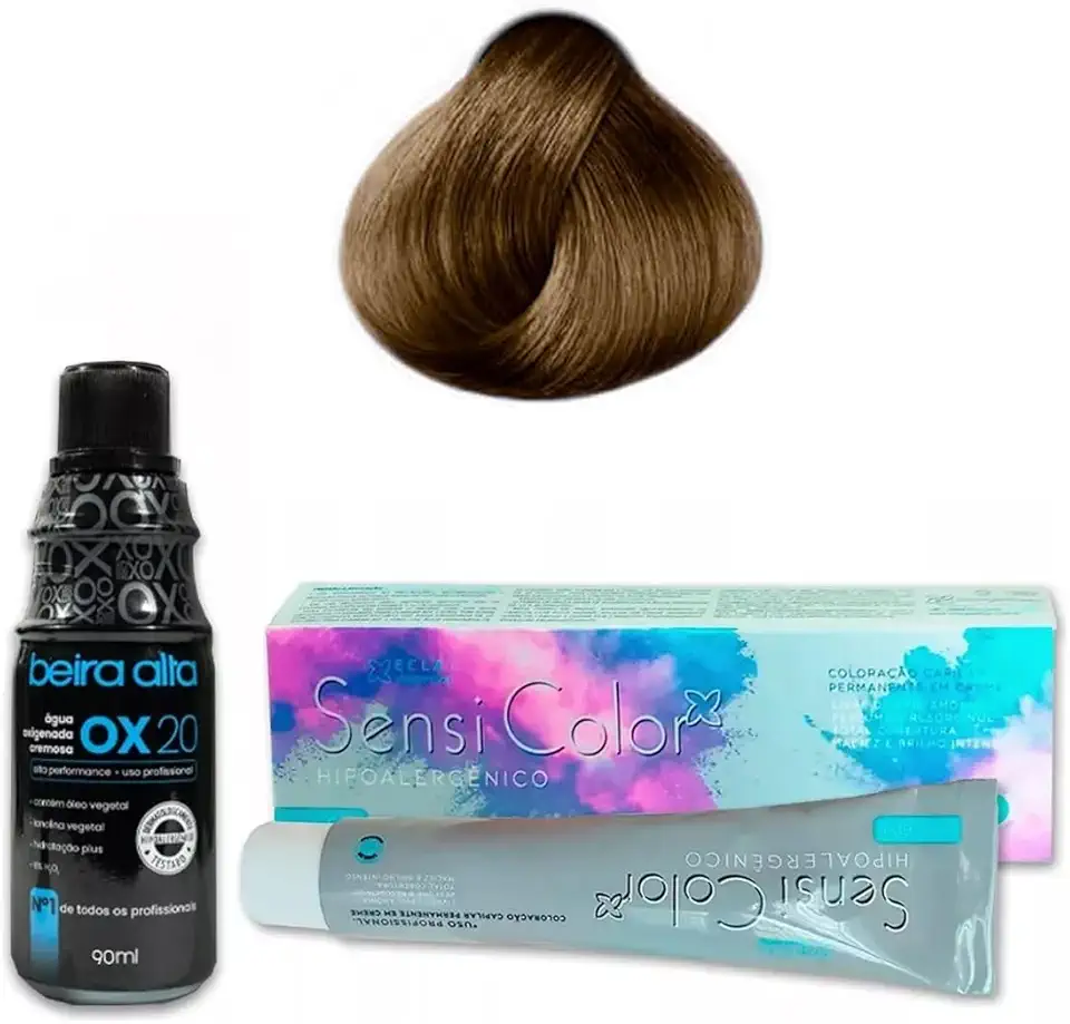 Tinta Sensi Color Alergoshop 6.0 Louro Escuro + Água Oxigenada