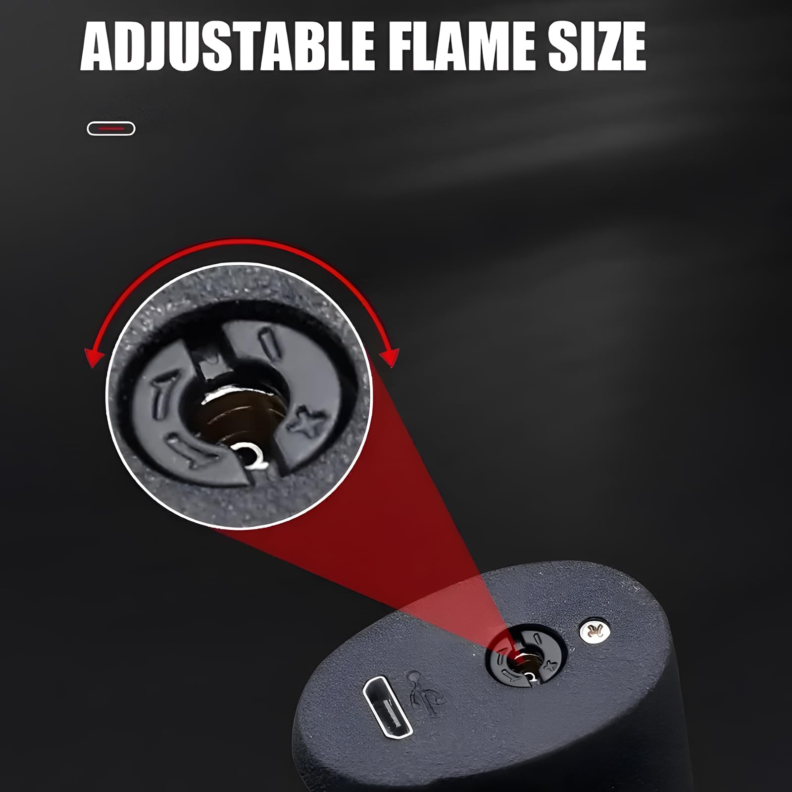 Briquet électrique coupe-vent avec coque tactile, capteur tactile, 3 flammes réglables, chargement USB, écran LED, convient pour l'extérieur, le camping (A)