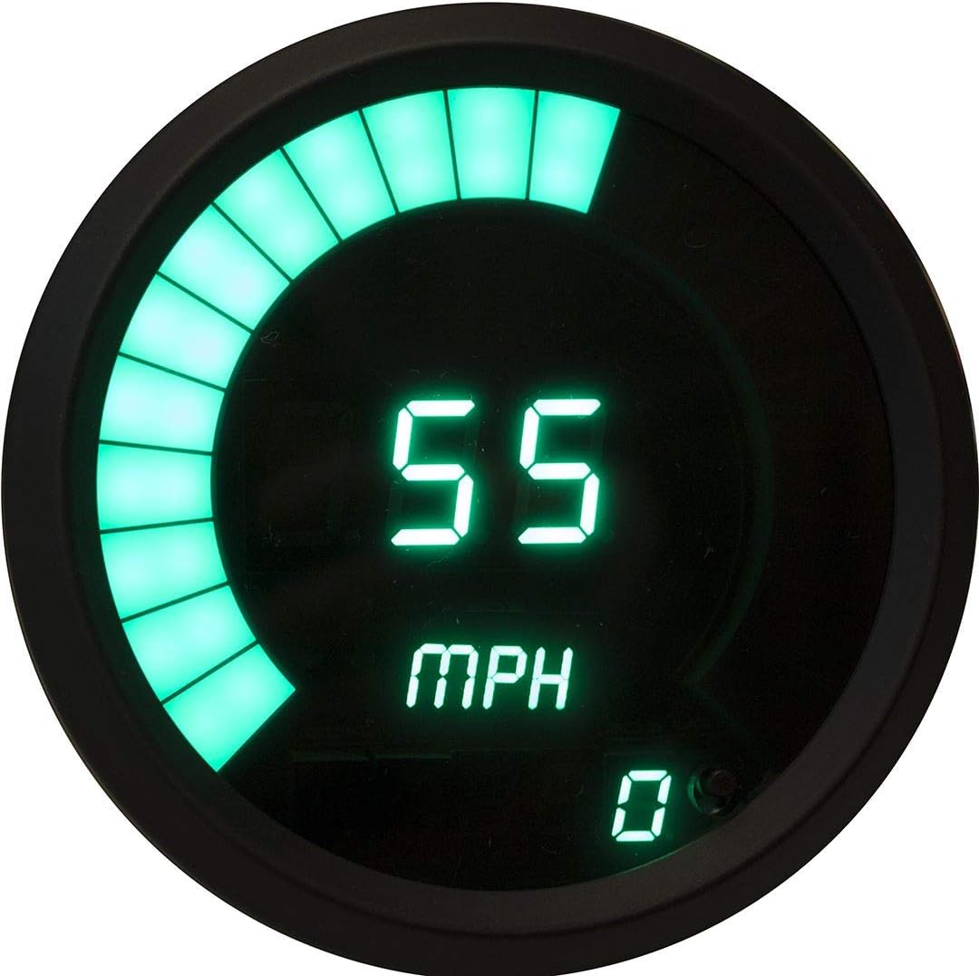 INTELLITRONX M9222G LED Digital Speedometer, Green/Black