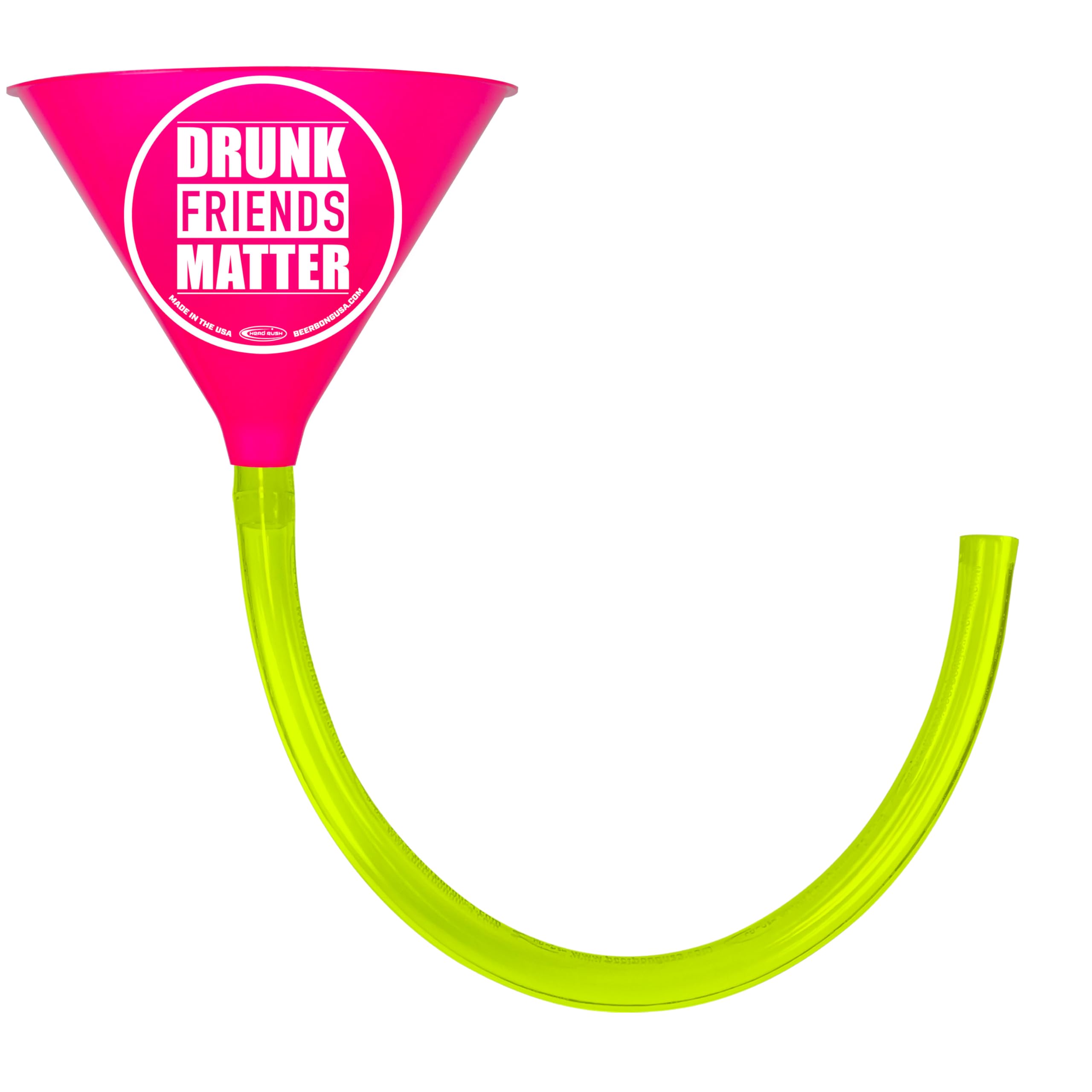Head Rush DR*NK Friends Beer Bong - Beer Funnel with Long Tube - Beer Accessories & Drinking Games for Adults Party - Drink Funnel with a Thick Flexible Hose - Beer Bong with Designs -Ultimate (2FT)