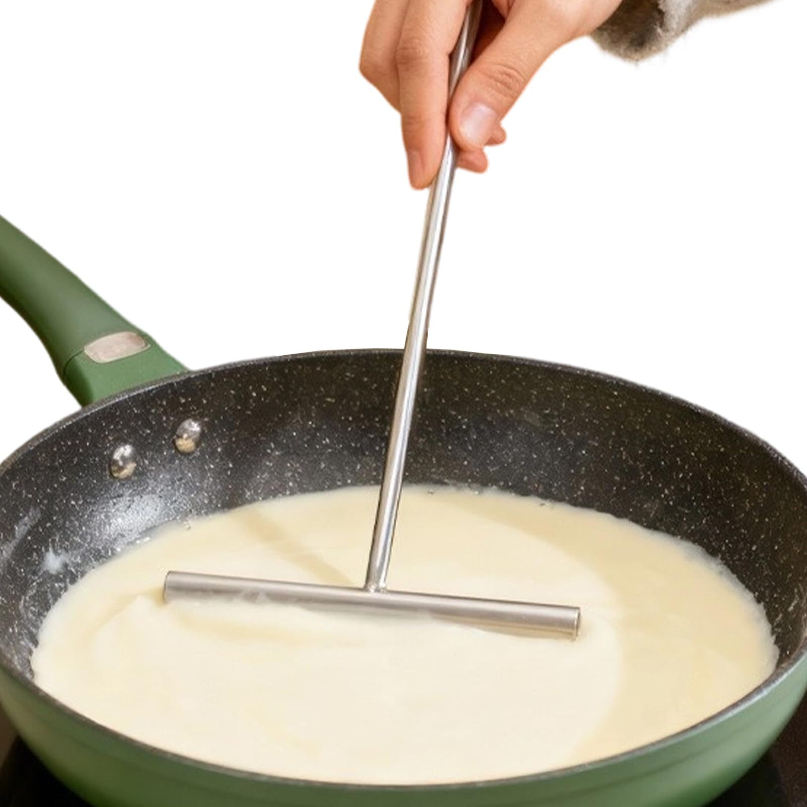 Kaeltsyn Kitchen Batter Dispenser Stainless Steels Nonstick Crepe Maker Batter Spreading Tool for Evenly Distributing Pancake Mix Cooking Utensils Tool