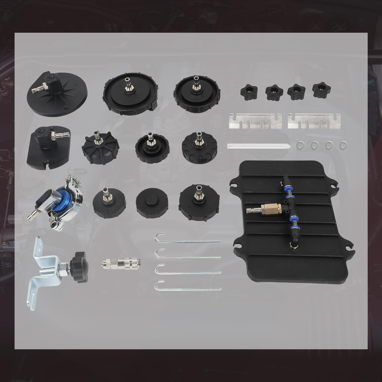 Adaptador de purga de frenos Kit de purga de cilindro maestro de frenos de 12 piezas con conector rápido japonés Kit de purga de frenos Compatible con la mayoría de los kits de purga de frenos